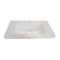 Lavoar compozit Fluminia PISA-80, cu colțuri rotunjite, 80 x 46 cm, alb mat